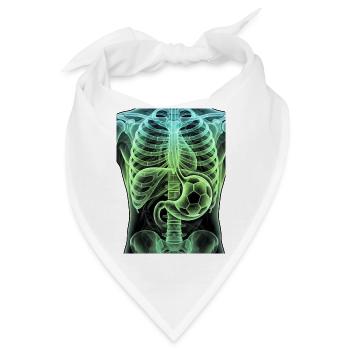 Röntgen Skelett Halloween Fussball - Bandana - Weiß - Vorne