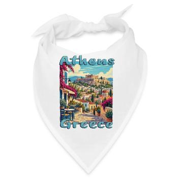 Griechenland Urlaub Athen Akropolis Mittelmeer - Bandana - Weiß - Vorne