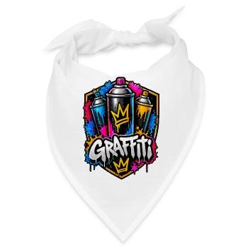 Graffiti Krone Spray Kunst - Bandana - Weiß - Vorne