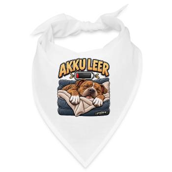 Müder Hund Akku leer - Bandana - Weiß - Vorne