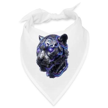 Neon-Tiger Kopf - Bandana - Weiß - Vorne