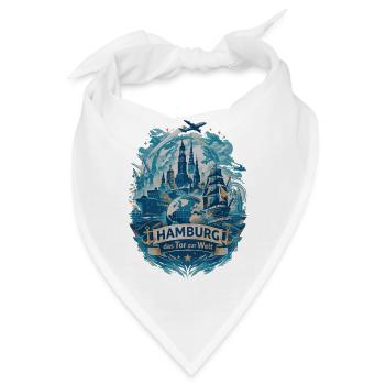 Hamburg Silhouette – Tor zur Welt Skyline Design - Bandana - Weiß - Vorne