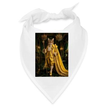 Barocke Goldene Königskatze - Bandana - Weiß - Vorne