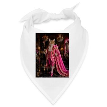 Königskatze im Rokoko-rosa Kostüm - Bandana - Weiß - Vorne