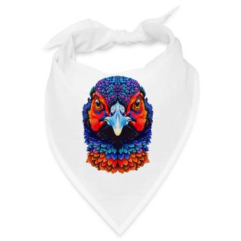 fasanen kopf im Regenbogenstil - Bandana - Weiß - Vorne