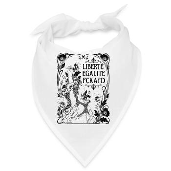 Liberté Égalité FCKAfD Art Nouveau Stil Protest - Bandana - Weiß - Vorne