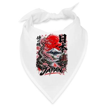 Japan Samurai Spirit – Mount Fuji Design - Bandana - Weiß - Vorne