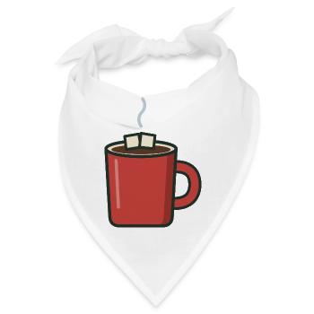Heiße Schokolade & Marshmallows – Kleines Brust-Emblem - Bandana - Weiß - Vorne