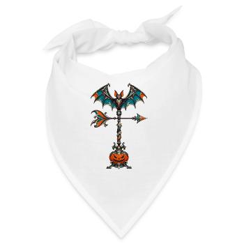 Gothic Halloween-Wetterfahne Kürbis - Bandana - Weiß - Vorne