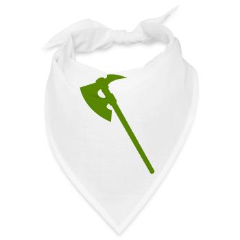 Grüne Axt Silhouette - Bandana - Weiß - Vorne