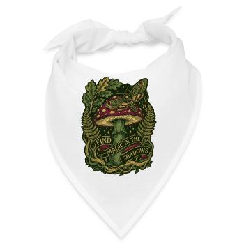 Magischer Wald-Pilzmotten-Inschrift Cottagecore - Bandana - Weiß - Vorne