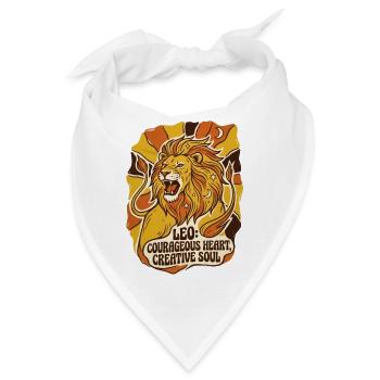 Sternzeichen Löwe Inschrift retro l70 Astrologie - Bandana - Weiß - Vorne