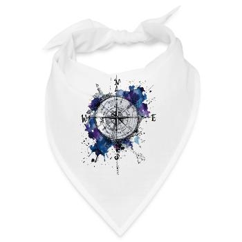 Kompass Reise Abenteuer Navigation Entdecker Motiv - Bandana - Weiß - Vorne