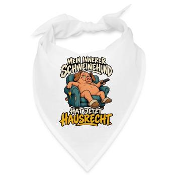 Schweinehund mit Hausrecht - Bandana - Weiß - Vorne