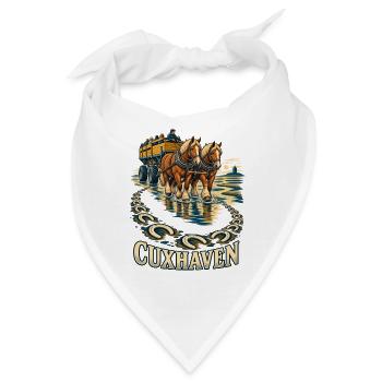 Cuxhaven Wattwagenspuren - Im Watt der Nordsee - Bandana - Weiß - Vorne