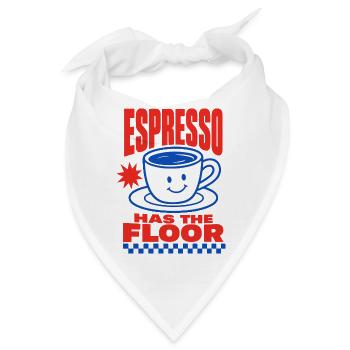 Espresso Has the Floor – Kaffeehumor - Bandana - Weiß - Vorne