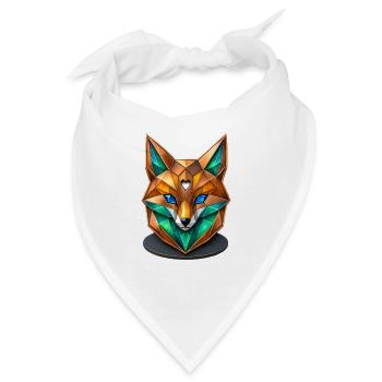 Geometrischer Fuchs Kristall Low Poly Design - Bandana - Weiß - Vorne