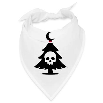Totenkopf Weihnachtsbaum Logo - Bandana - Weiß - Vorne
