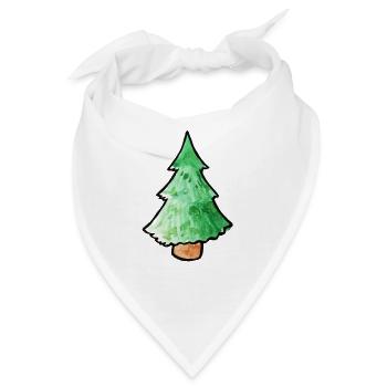 Aquarell-Kiefernbaum-Weihnachtstee - Bandana - Weiß - Vorne