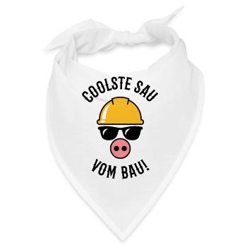 Coolste Sau Vom Bau! (Bauarbeiter / Handwerker) - Bandana - Weiß - Vorne