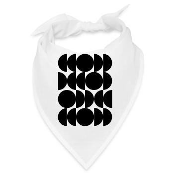 kühnes geometrisches Bauhaus-Kunst-T-Shirt - Bandana - Weiß - Vorne