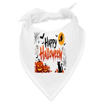 Halloween-Kürbisse & Geister - Bandana - Weiß - Vorne