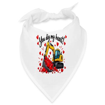Ein Ausgräber, der Herzen liebt - Bandana - Weiß - Vorne
