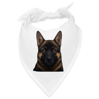 Schäferhund Kopfporträt - Bandana - Weiß - Vorne