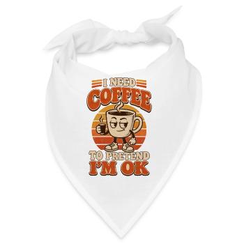 Vintage-Kaffee braucht Kaffee - Bandana - Weiß - Vorne