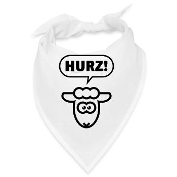 Hurz! (Lamm / Sketch / Lustig / Total Normal / B) - Bandana - Weiß - Vorne
