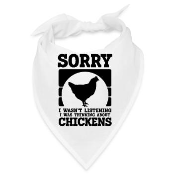 Huhn Spruch Humor - Bandana - Weiß - Vorne