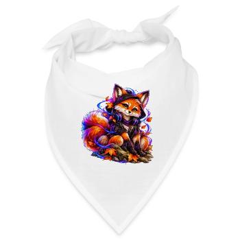 Neon-Fuchs – Gamer im Herbstmodus - Bandana - Weiß - Vorne