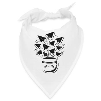 Topf voller Origami-Papierflieger - Bandana - Weiß - Vorne