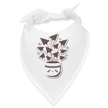 Papierflieger Blütenstrauß Topf - Bandana - Weiß - Vorne