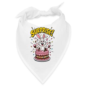 Überraschungs-Kaninchen-Geburtstagskuchen - Bandana - Weiß - Vorne