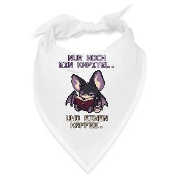 Lesende Fledermaus mit Kaffee Pixel Art - Bandana - Weiß - Vorne