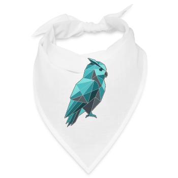 Poly Stil Eule - Bandana - Weiß - Vorne