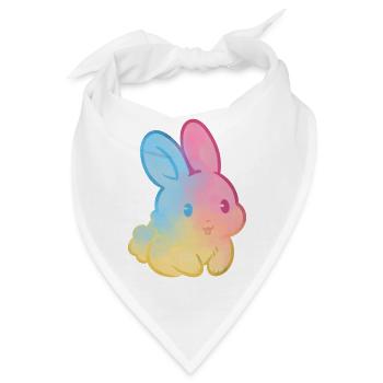 Pastell-Regenbogenhase - Bandana - Weiß - Vorne