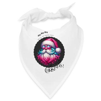 Weihnachtsmann - Fröhliche Weihnachten - Design - Bandana - Weiß - Vorne