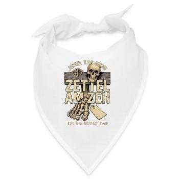 Zettel am Zeh Totenkopf Motiv - Bandana - Weiß - Vorne