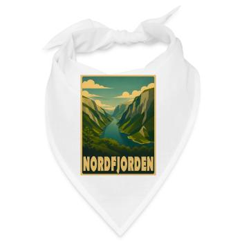 Nordfjorden Fjord Norwegen - Bandana - Weiß - Vorne