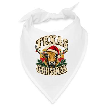 Texas Christmas Longhorn Santa - Bandana - Weiß - Vorne
