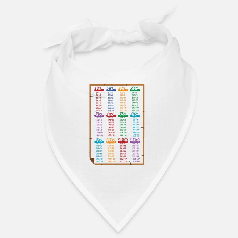 Table de multiplication mathématique - Bandana - blanc