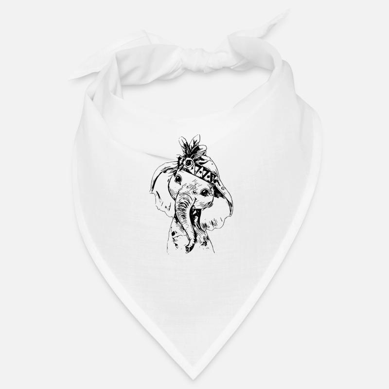 Elefant - Bandana - Weiß