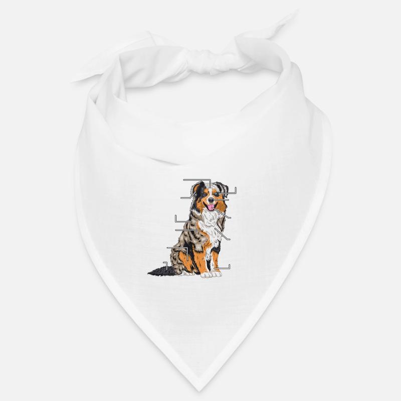 Cadeau de propriétaire de chien d'anatomie de berger australien - Bandana - blanc