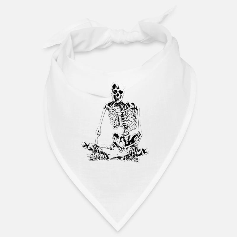 squelette - Bandana - blanc