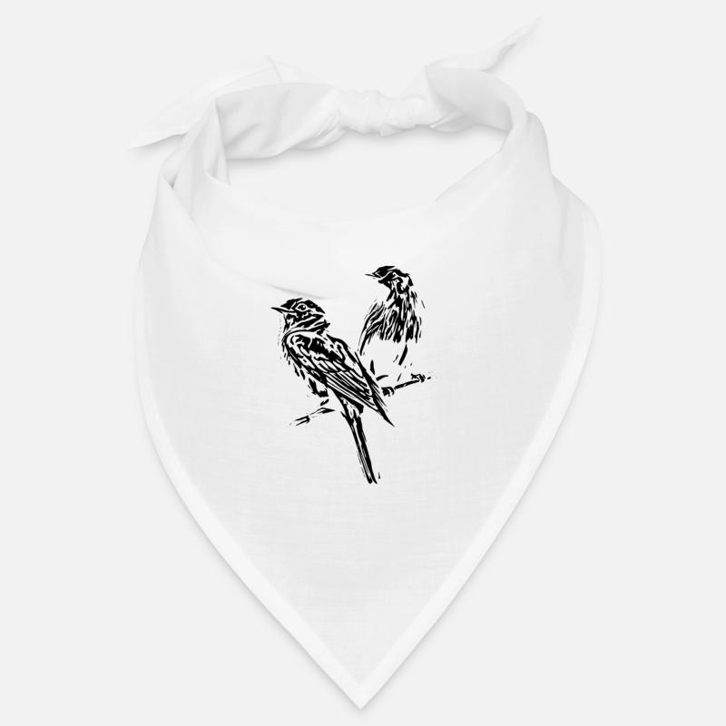 Vögel - Bandana - Weiß