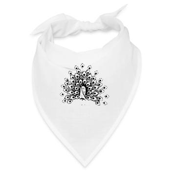 Pfau - Bandana - Weiß - Vorne