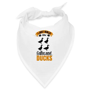 Ente Quitscheente Erpel Enten Gelbe Gummiente - Bandana - Weiß - Vorne