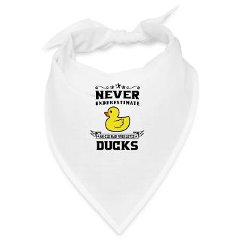 Ente Quitscheente Erpel Enten Gelbe Gummiente - Bandana - Weiß - Vorne